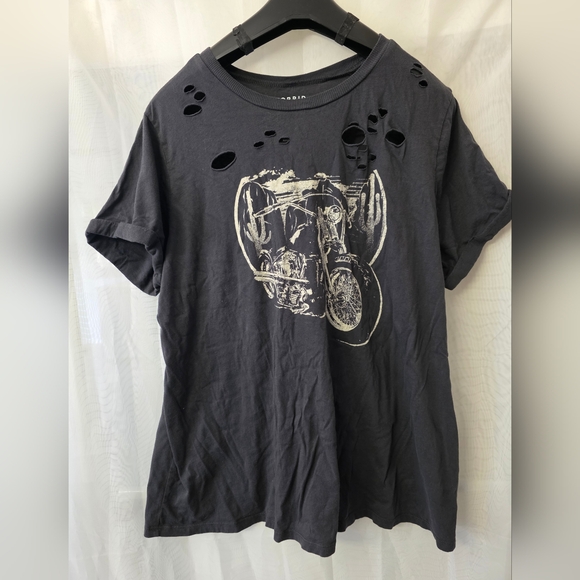 torrid Tops - Torrid Black Relaxed Fit Motorcycle Graphic Tee